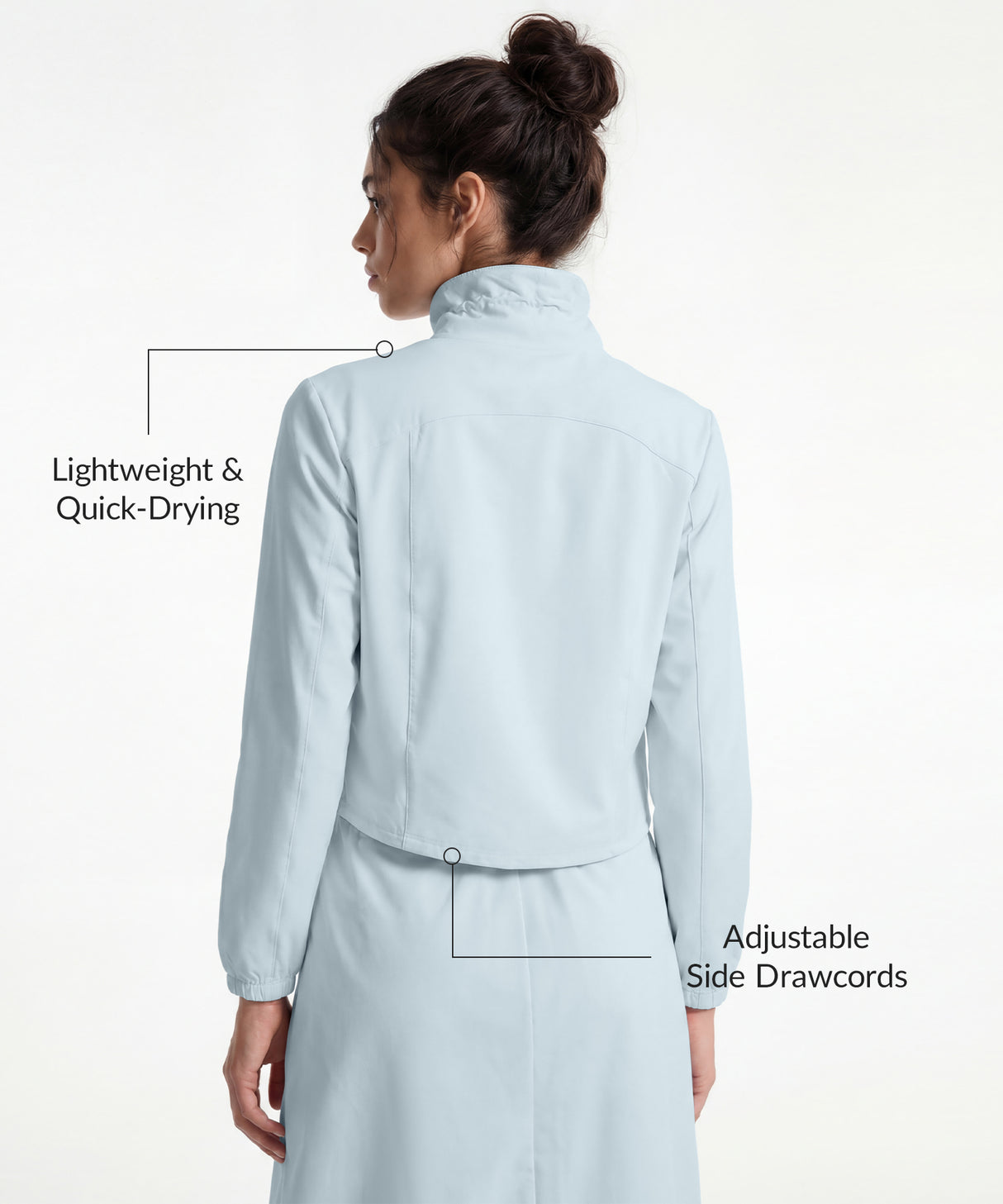 Anywhere Crop Drawcords Durable Waterproof Softshell Jacket | Women's Sports Jacket