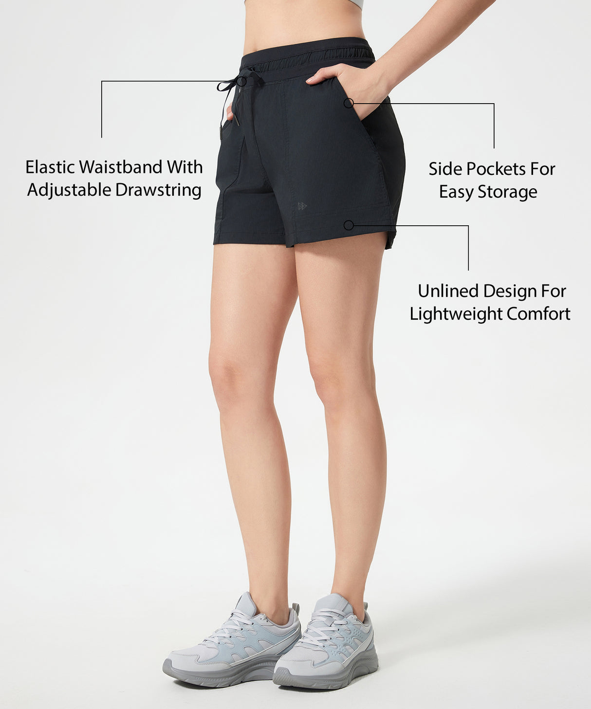 Anywhere Elastic Drawstring Pockets Running Shorts | Women's Running Shorts