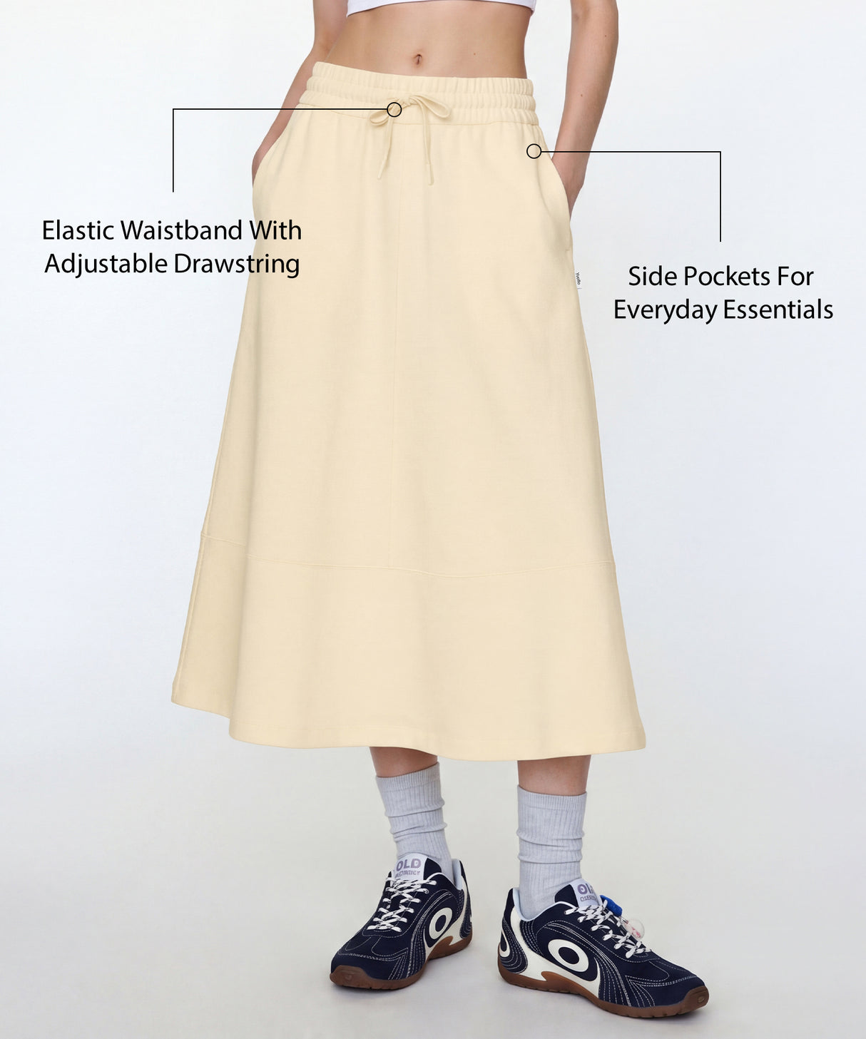 Anywhere Elastic Drawstring Pockets Daily Skirt | Women's Sports Skirt