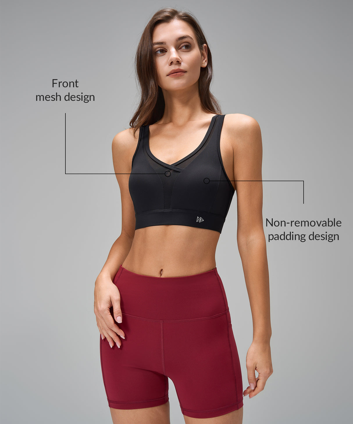 Reggiseno sportivo Power Sexy con spalline regolabili in rete sul davanti | Reggiseno sportivo ad alto sostegno da donna