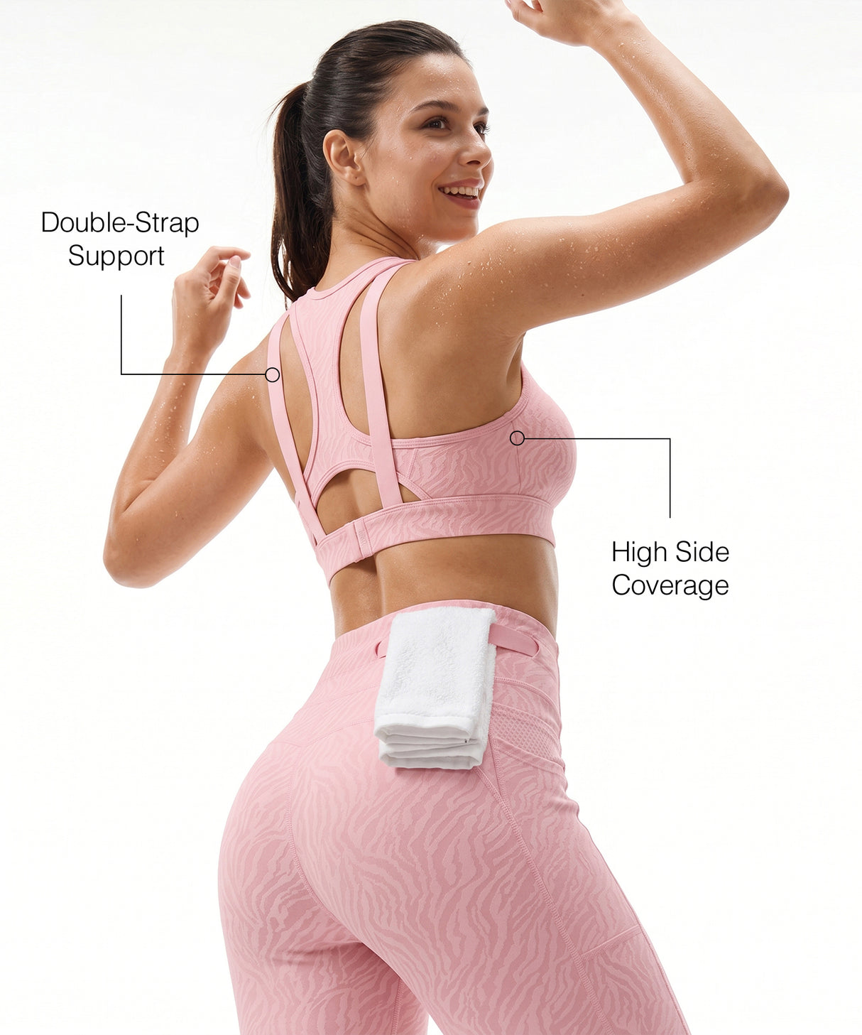 Pink Racerback Mesh Full Coverage Running Bra | High-Impact Support Best For Running, HIIT & Training