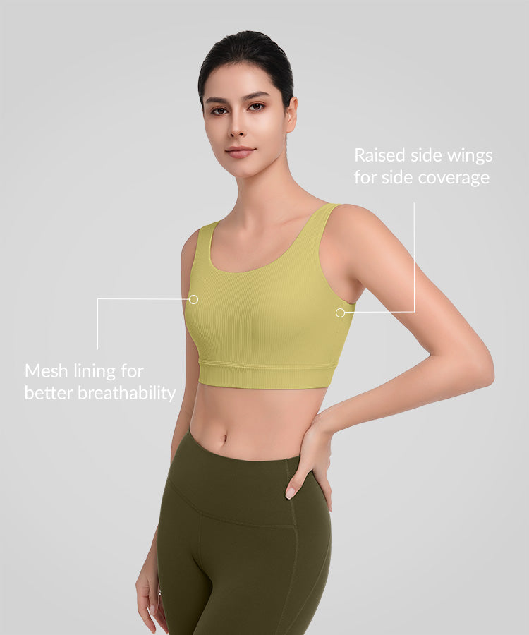 Shift Ribbed Deep U Back Padded Yoga Bra | Women's Light Support Sports Bra Shift Ribbed Deep U Back Padded Yoga Bra | Women's Light Support Sports Bra