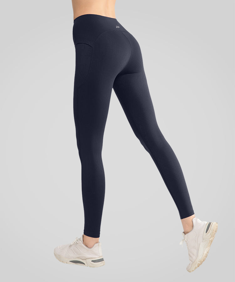 Leggings de yoga con estampado de rayas suaves Shift de 63 cm | Leggings deportivos de sujeción ligera para mujer