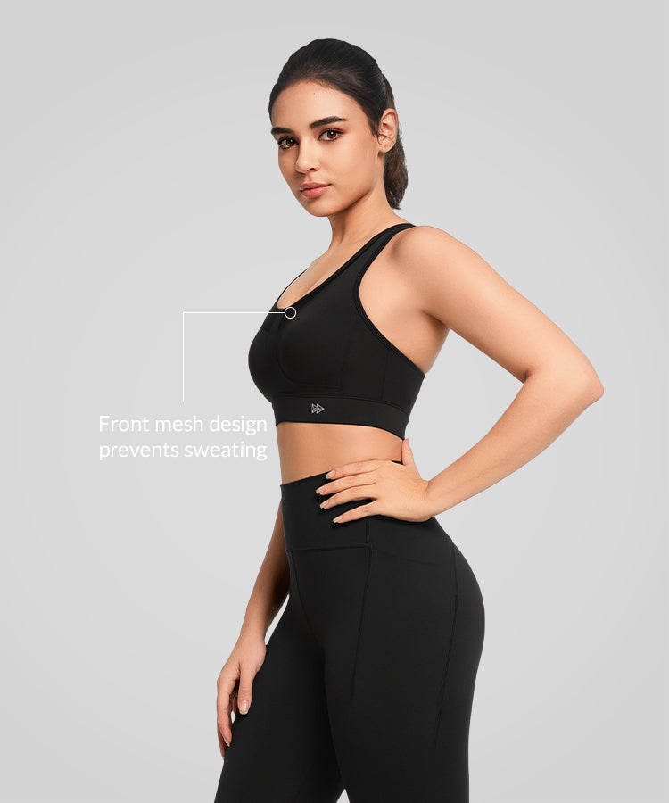 Sujetador deportivo transpirable con espalda cruzada y acolchado para correr | Sujetador deportivo de alta sujeción para mujer Sujetador deportivo transpirable con espalda cruzada y acolchado para correr | Sujetador deportivo de alta sujeción para mujer