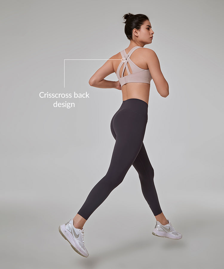 Power Cross Back Padded Running Bra | Women's High Support Sports Bra