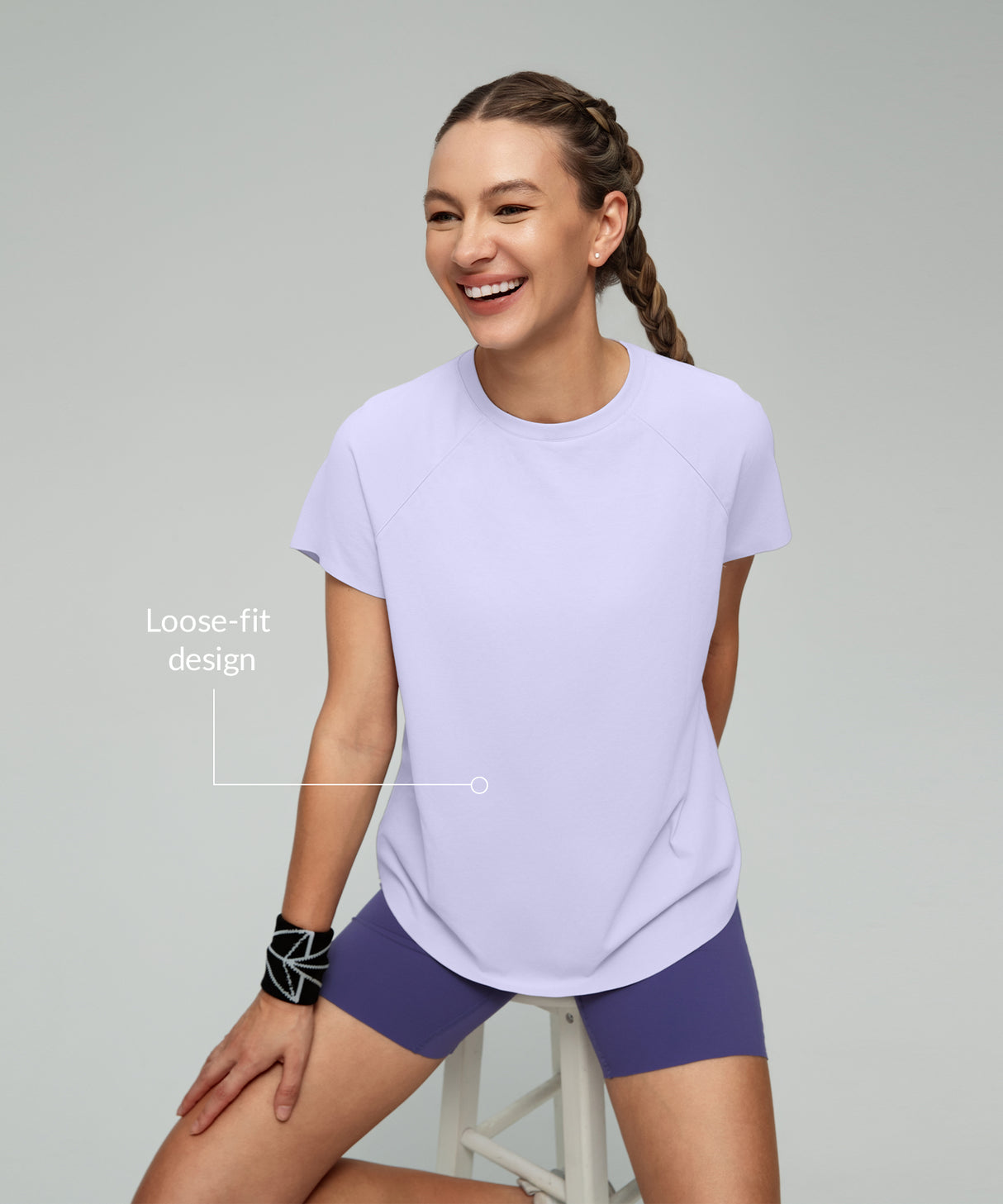 Anywhere Back Mesh Solid Color Comfortable T-shirt