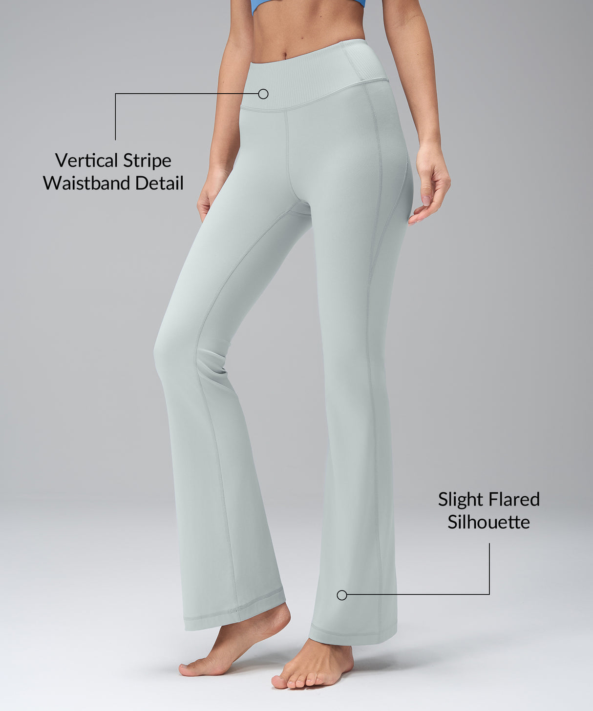 Pantaloni a zampa con vita a righe Anywhere | Pantaloni leggeri con supporto da donna Pantaloni a zampa con vita a righe Anywhere | Pantaloni leggeri con supporto da donna