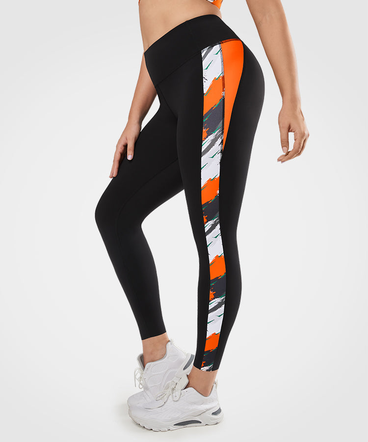 Elastische Laufleggings mit Echo-Print | Leggings mit hohem Halt für Damen