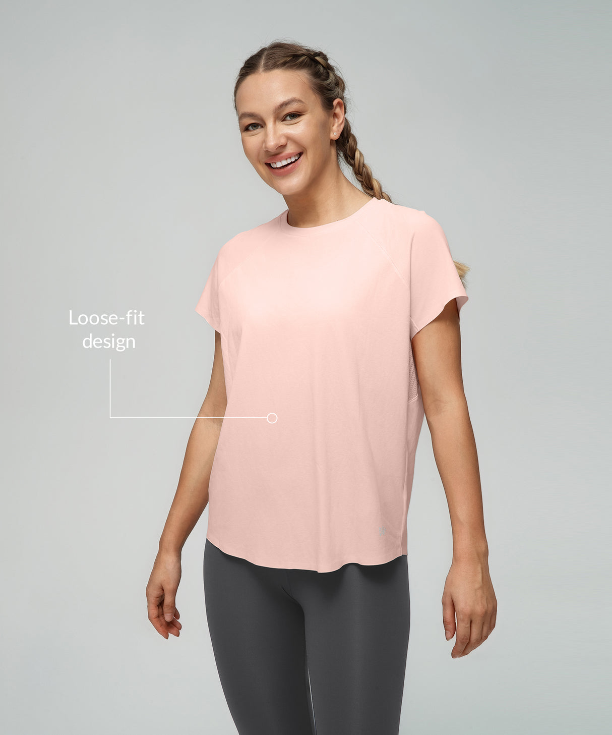 Anywhere Back Mesh Solid Color Comfortable T-shirt