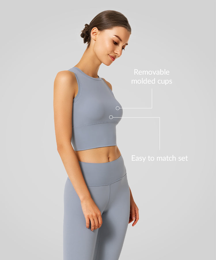 Anywhere High Neck Padded Gym Bra | Women's Light Support Sports Bra Anywhere High Neck Padded Gym Bra | Women's Light Support Sports Bra