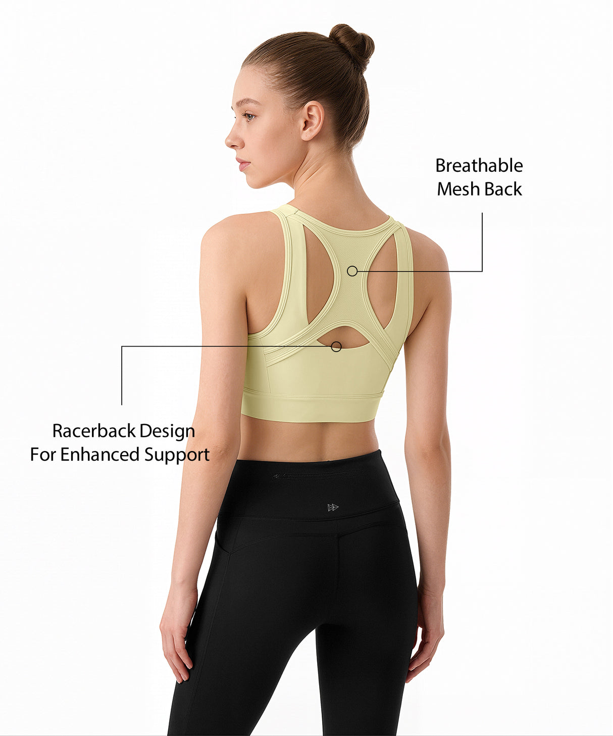 Power™ Front Zip Full Coverage Racerback Mesh Running Bra | Women's High Support Sports Bra