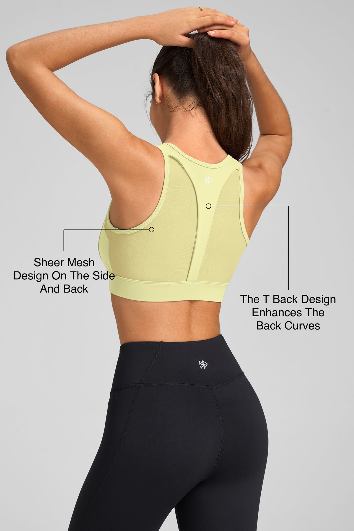 Reggiseno da corsa leggero Power T-back in rete | Reggiseno sportivo ad alto sostegno da donna