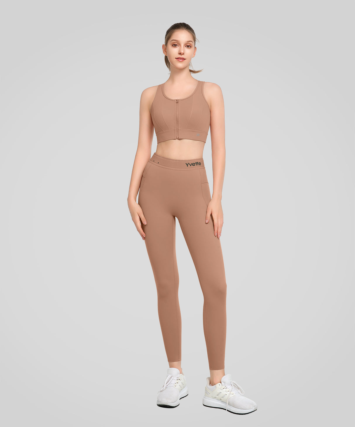 Power High Waist Logo Pockets Lined Running Leggings 24'' | Women's High Support Leggings