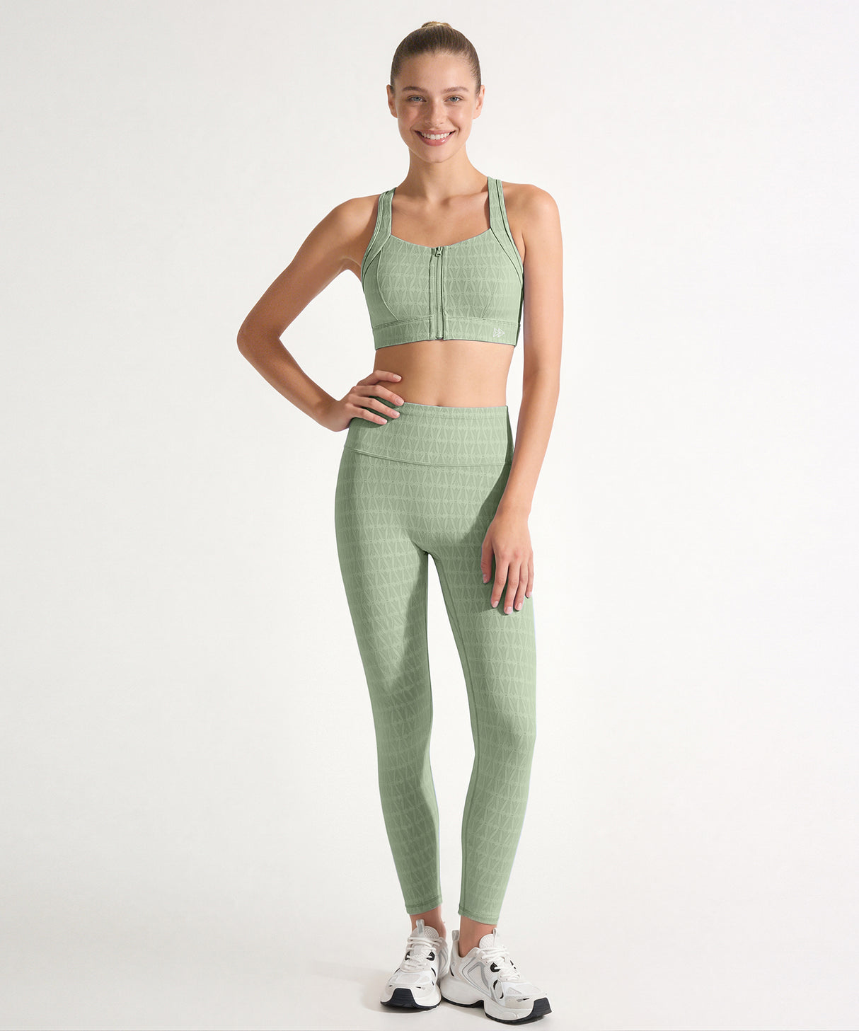Power Zip Front Jacquard Pattern Crisscross Full Coverage Running Bra| Women's High Support Sports Bra Power Zip Front Jacquard Pattern Crisscross Full Coverage Running Bra| Women's High Support Sports Bra