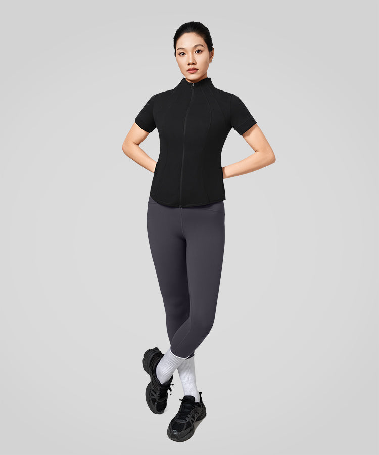 Sculpt Stand Collar Cool-Touch T-Shirt | Damen Sport T-Shirt