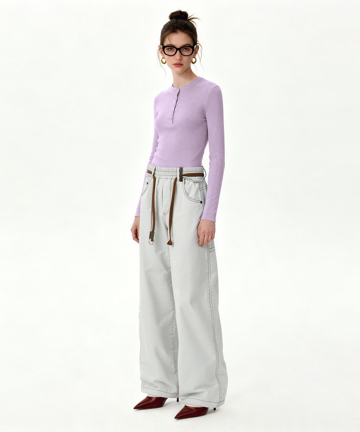 Anywhere Casual Half-Button Collar Long Sleeve Shirt | Women's Long Sleeve T-shirt