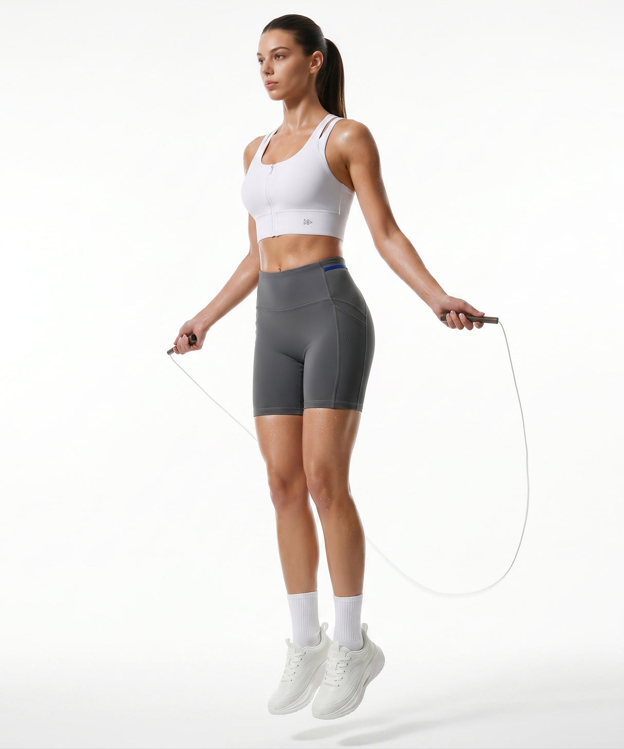 White Longline Coverage High Impact Bra With Front Zip | High-Impact Support Best For Running, HIIT & Training White Longline Coverage High Impact Bra With Front Zip | High-Impact Support Best For Running, HIIT & Training
