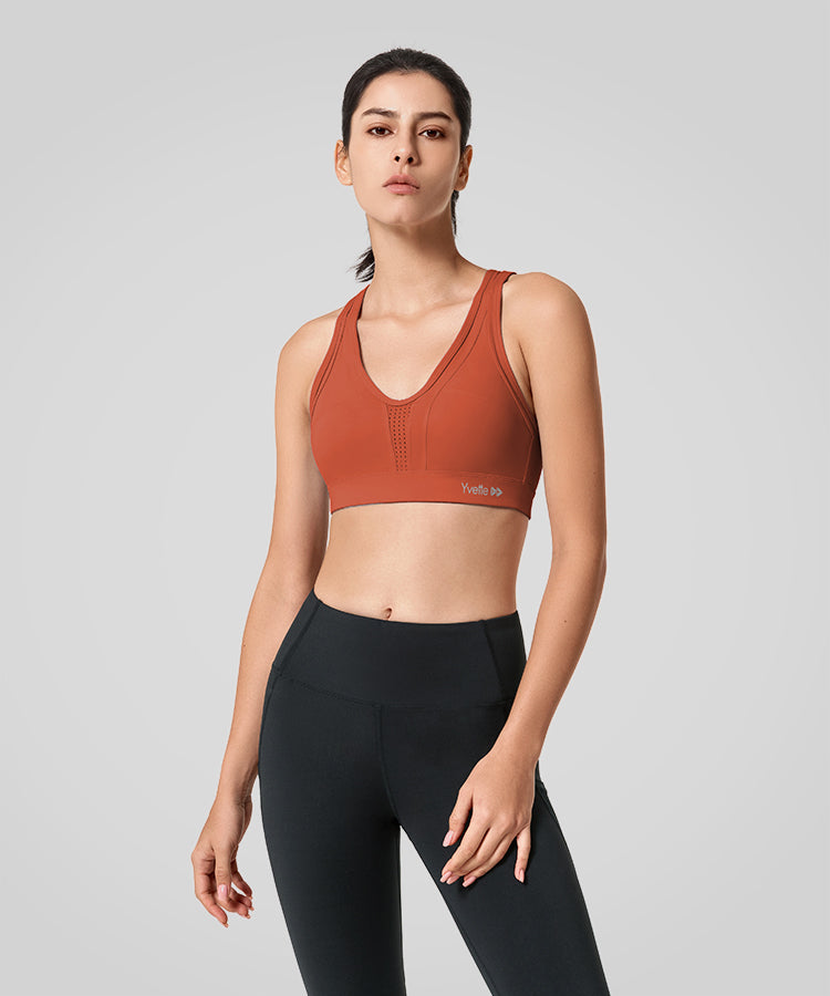 Power Cross Back Padded Running Bra | Women's High Support Sports Bra