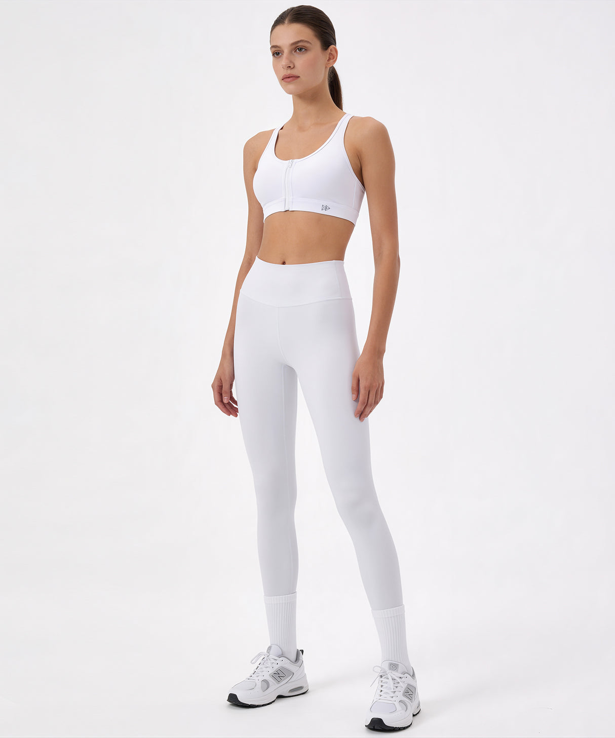 Shift Front Zip Sewn-in Pads Racerback Running Bra | Women's High Support Sports Bra