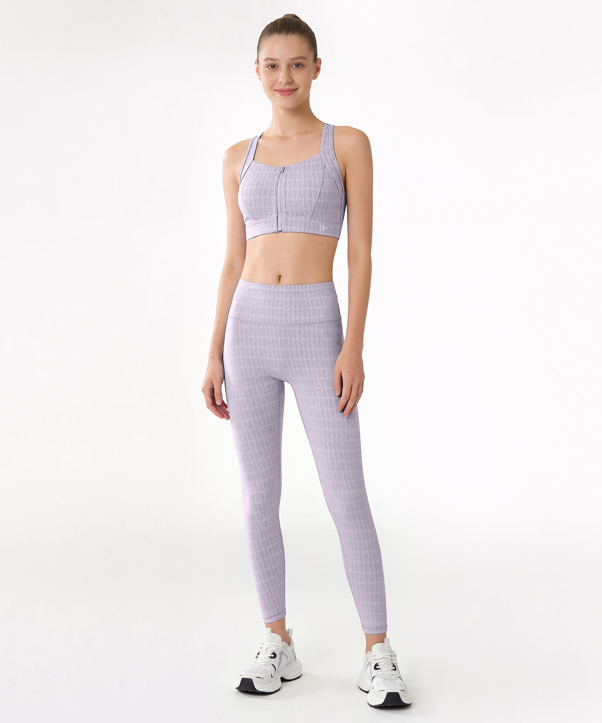 Power Jacquard Pattern No Front Seam High-Rise Running Leggings 25inches | Women's High Support Leggings