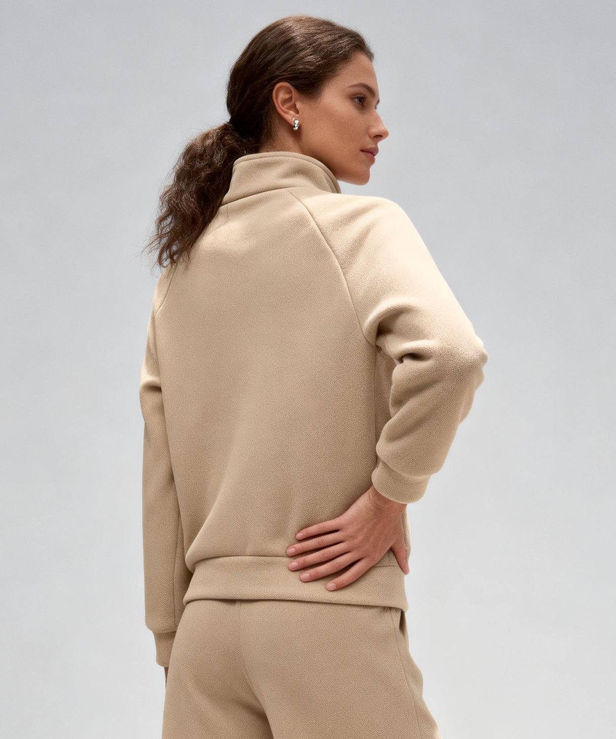 Anywhere Zip Pockets Fleece Stand Collar Jacket | Women's Sports Jacket