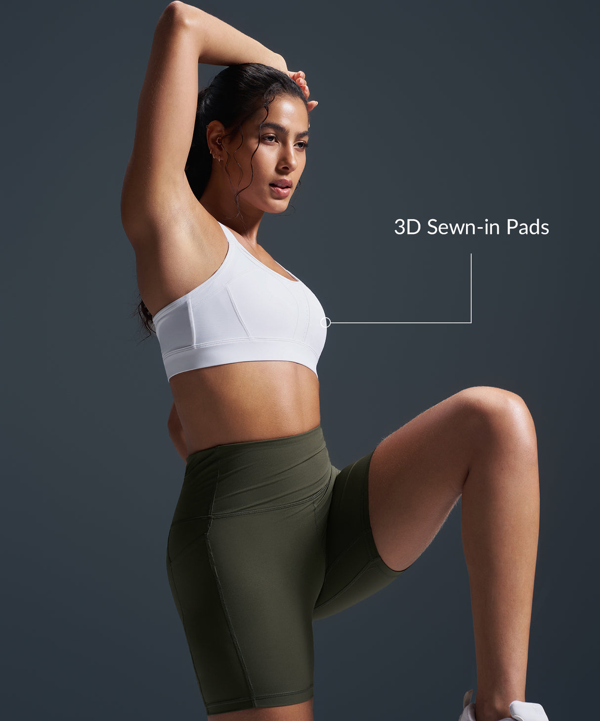 Justerbar löpar-BH med vadderad korsning | Sport-BH med högt stöd för kvinnor