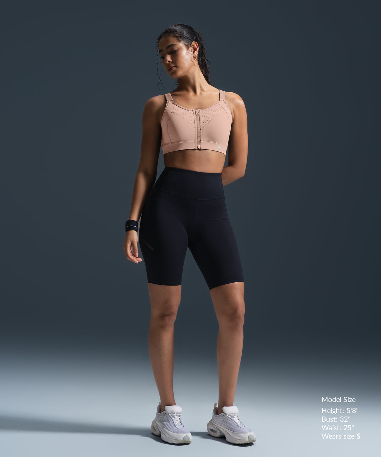 Reggiseno da corsa imbottito con spalline regolabili Power Zip | Reggiseno sportivo ad alto sostegno da donna