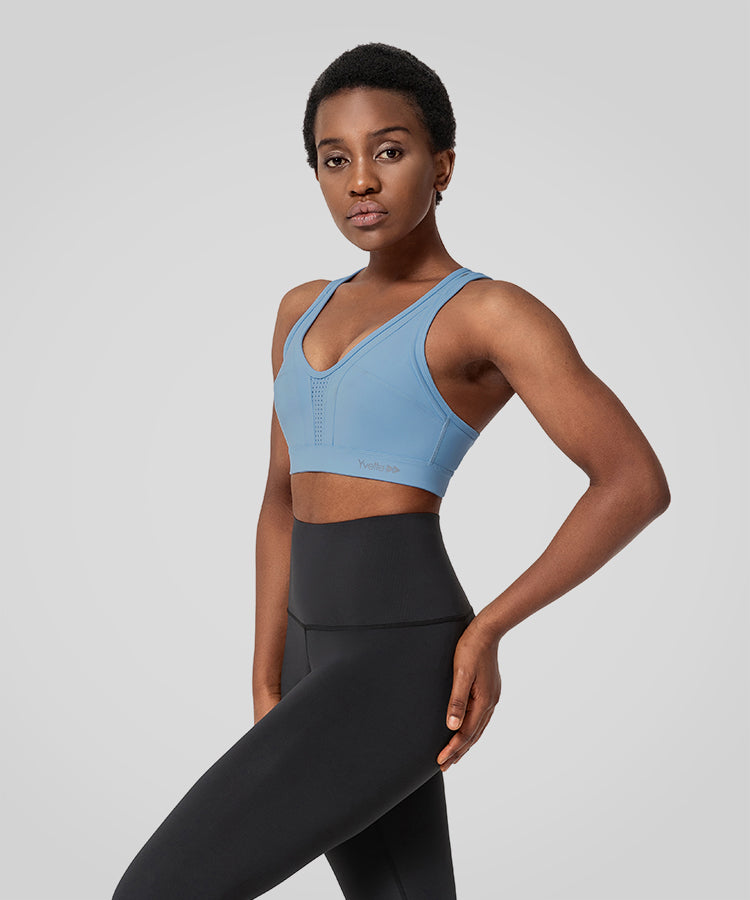 Power Cross Back Padded Running Bra | Women's High Support Sports Bra