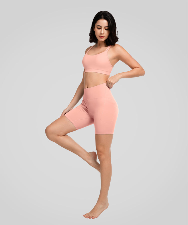 Reggiseno yoga imbottito con scollo a barchetta e doppie spalline | Reggiseno sportivo con supporto leggero da donna