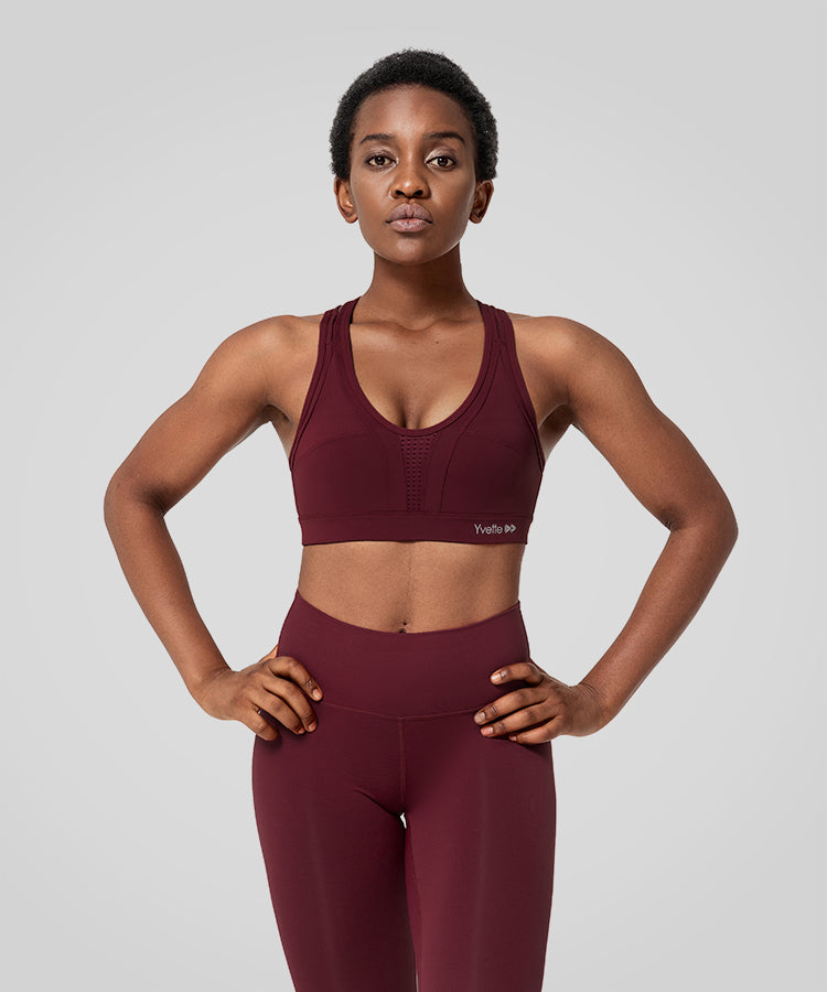 Sujetador para correr con relleno y espalda cruzada Power | Sujetador deportivo de alta sujeción para mujer