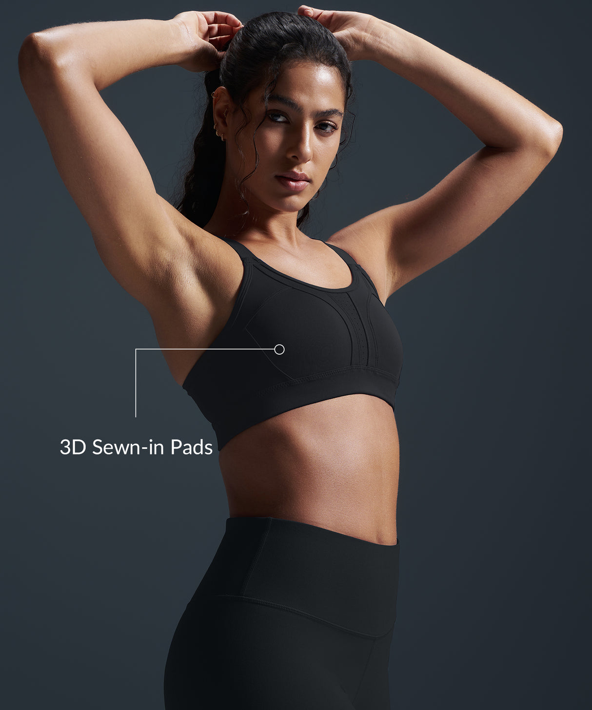 Reggiseno da corsa imbottito con incrocio regolabile Power | Reggiseno sportivo ad alto sostegno da donna