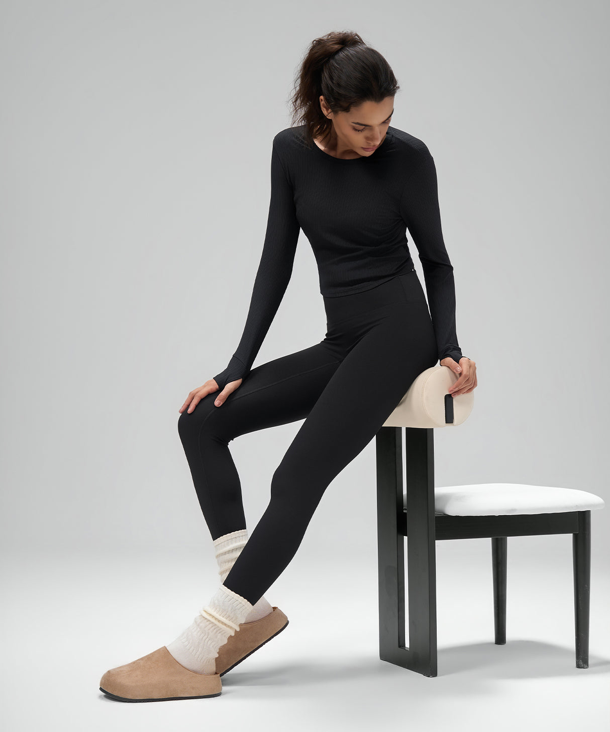 Anywhere Lightweight Drawstring Long sleeves Yoga Tee| Women's Sports T-shirt