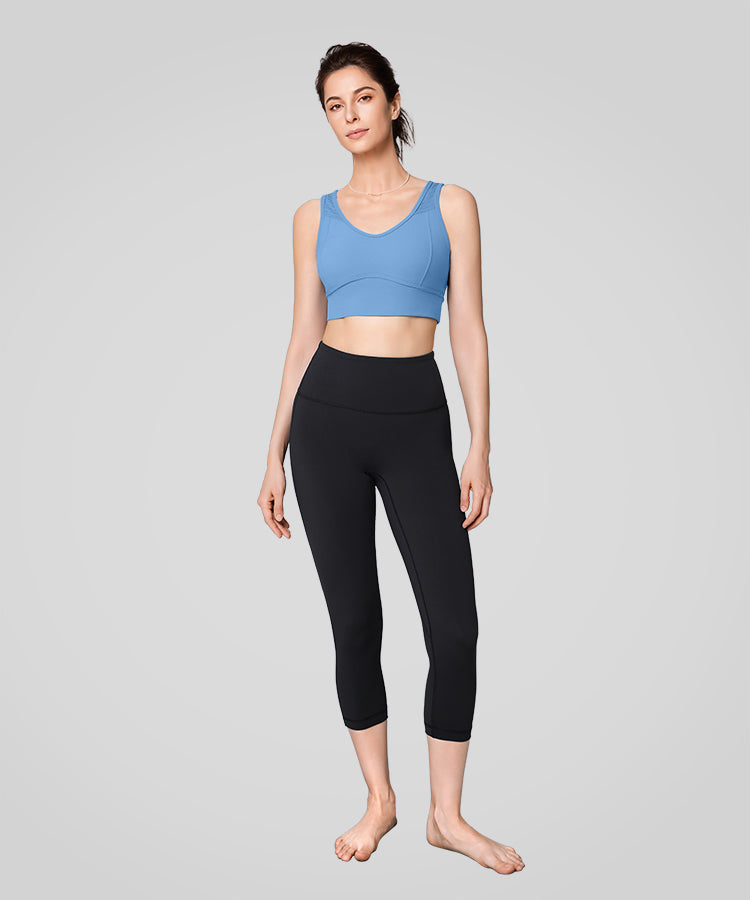 Sujetador deportivo Anywhere con escote redondo y costuras mínimas | Sujetador deportivo de sujeción ligera para mujer