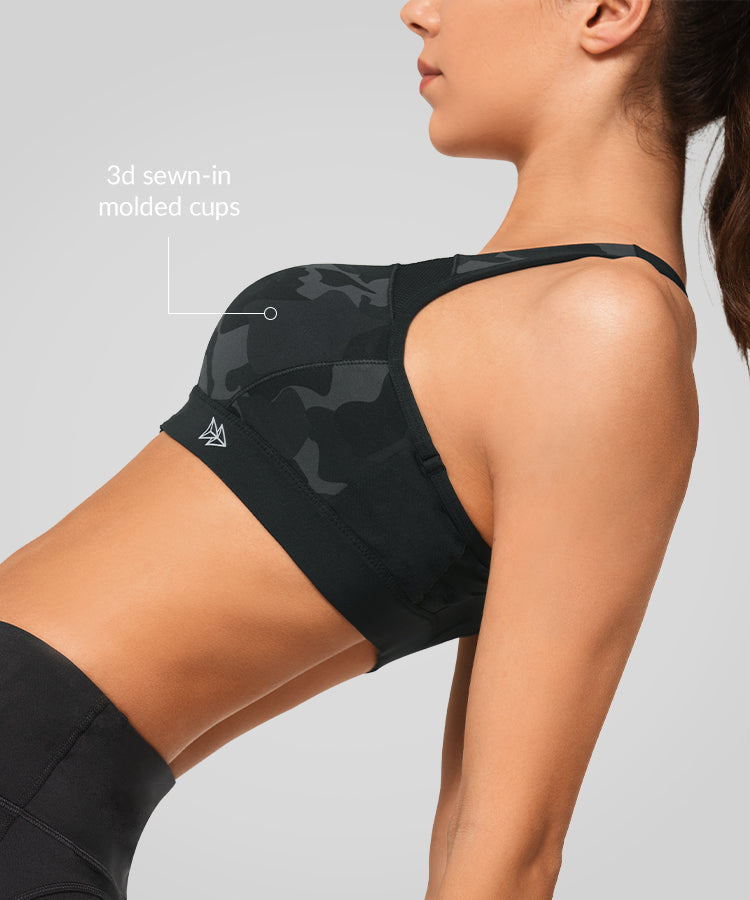 Enfold Zip Front Padded Running Bra | Women's High Support Sports Bra