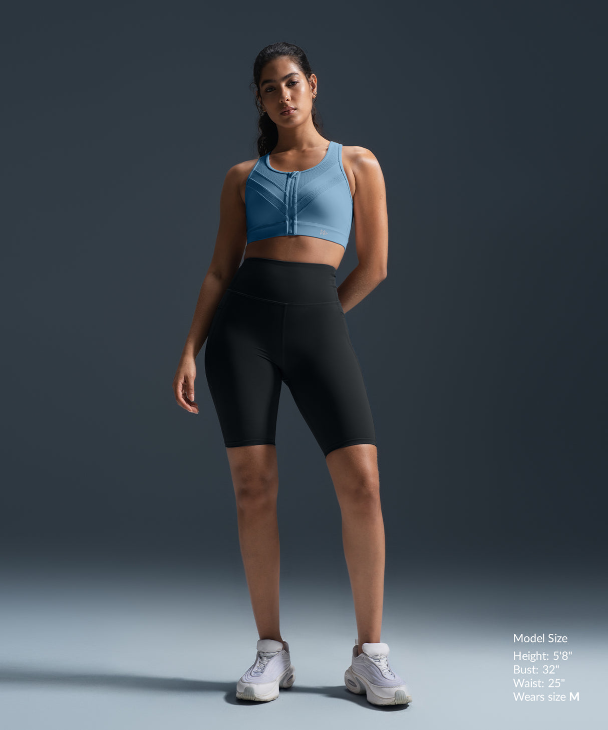 Enfold Zip Mesh Padded Running Bra | Women's High Support Sports Bra