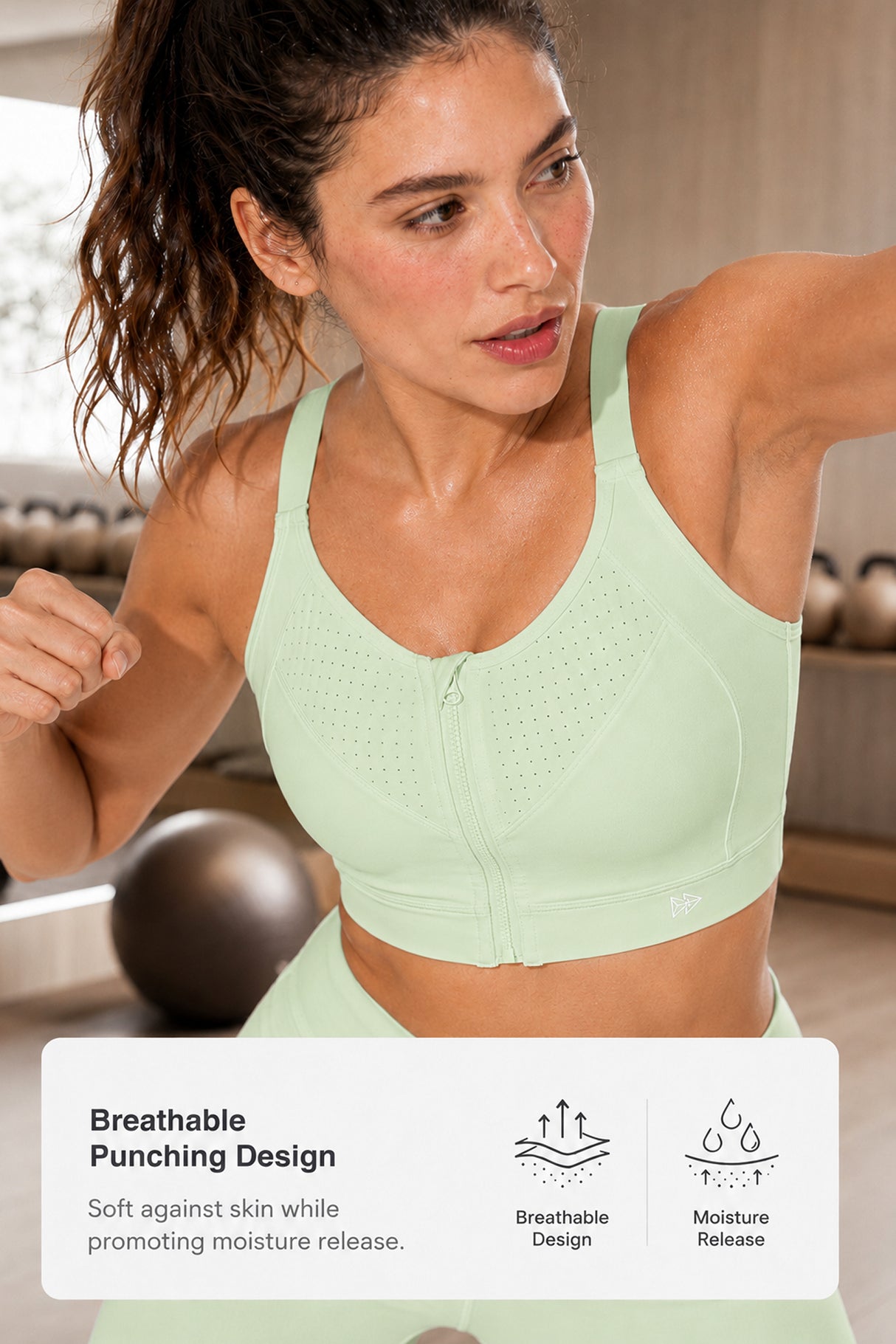 Power™ Soft Adjustable High-Support Mesh Running Bra | Women's High Support Sports Bra