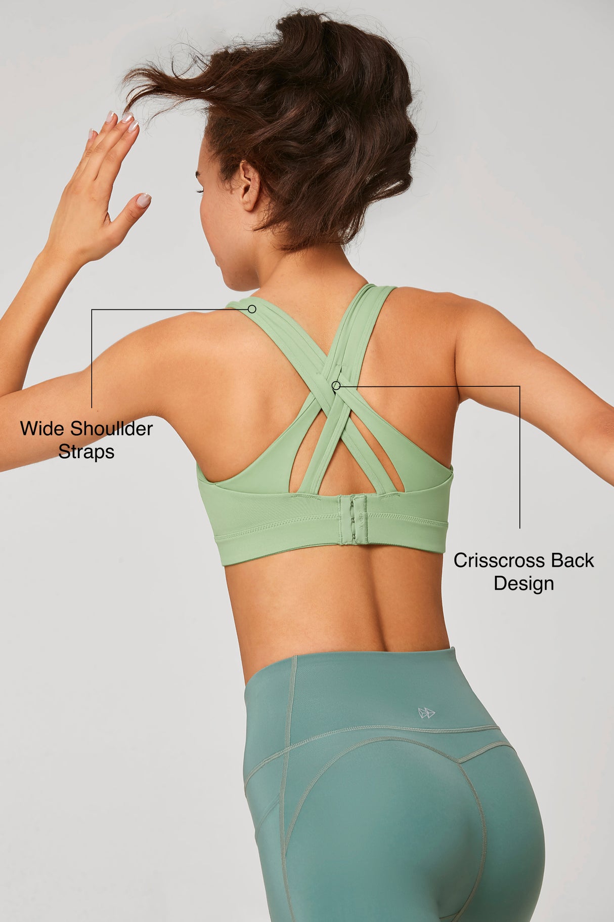 Power™ Cross Back Padded Running Bra | Women's High Support Sports Bra