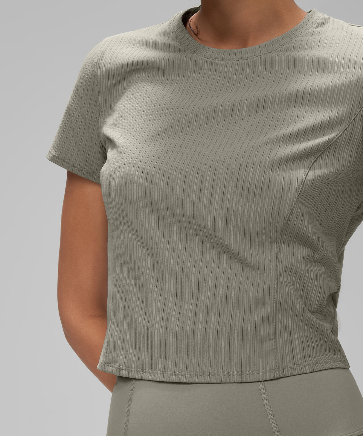 Echo Soft Breathable Cropped Workout Tee with Back Drawstring | Women's Sports T-shirt