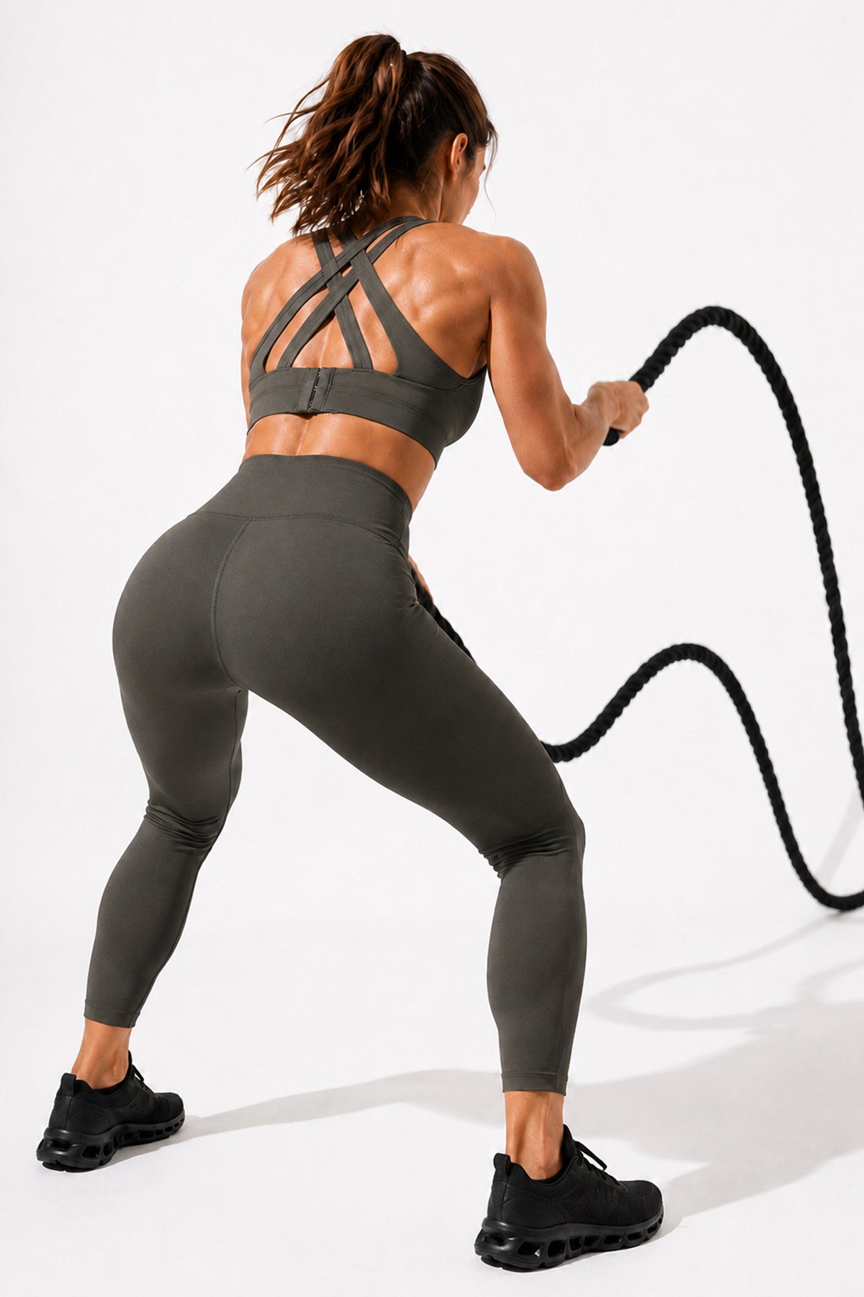 Sujetador para correr con relleno y espalda cruzada Power | Sujetador deportivo de alta sujeción para mujer