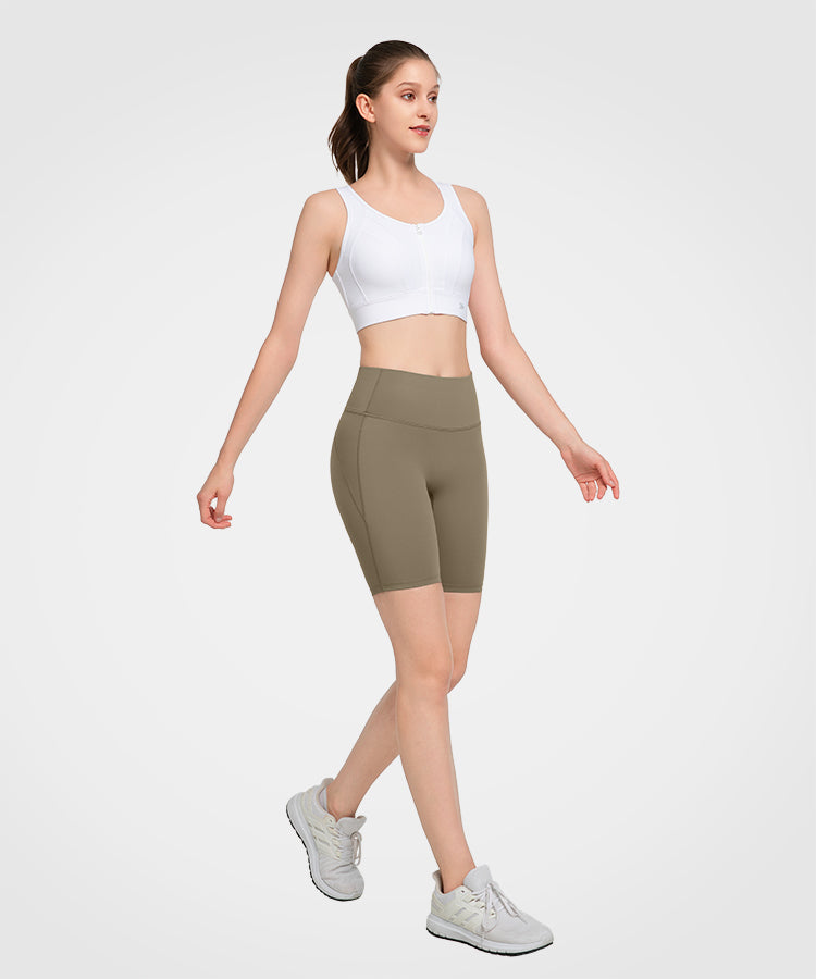 Reggiseno da corsa imbottito traspirante perforato con cerniera frontale Echo | Reggiseno sportivo ad alto sostegno da donna Reggiseno da corsa imbottito traspirante perforato con cerniera frontale Echo | Reggiseno sportivo ad alto sostegno da donna