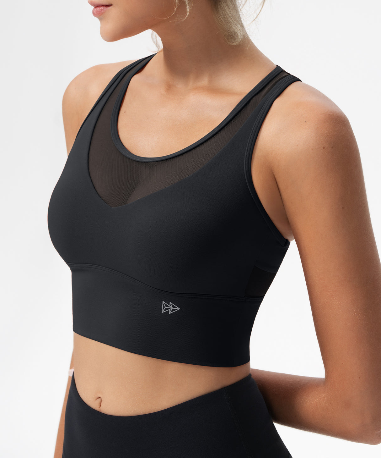 Reggiseno yoga imbottito lungo in rete con scollo a V profondo Echo | Reggiseno sportivo leggero da donna