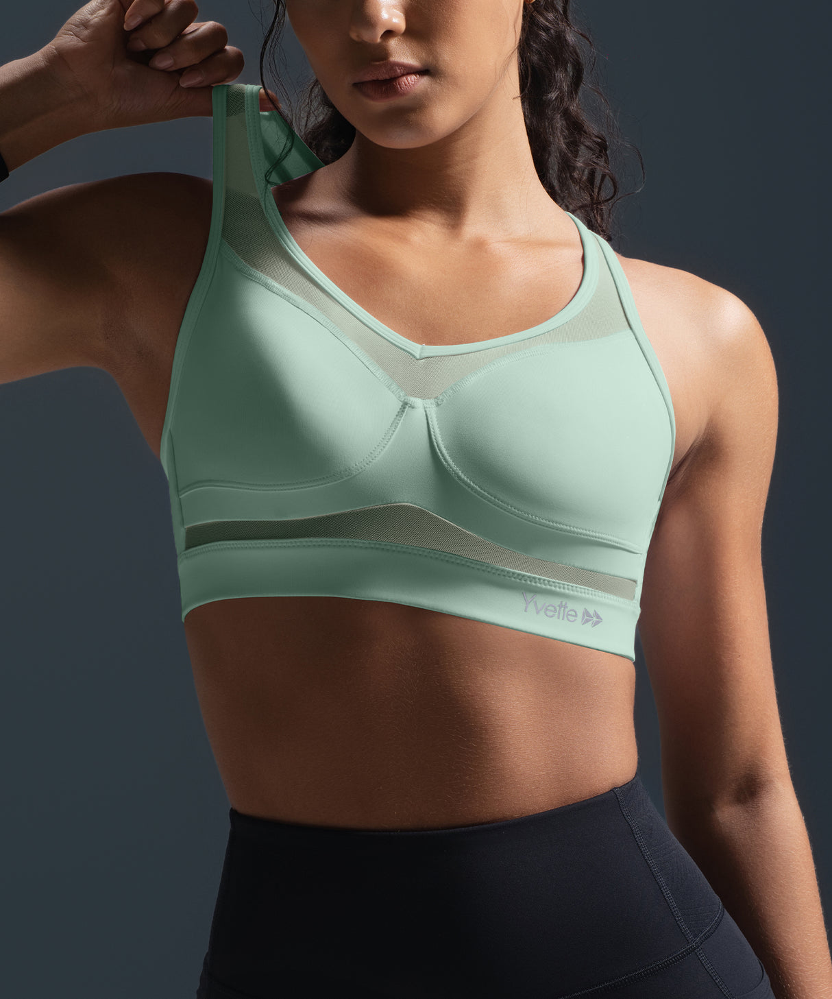 Reggiseno da corsa imbottito in rete con scollo a V Shift | Reggiseno sportivo ad alto sostegno da donna