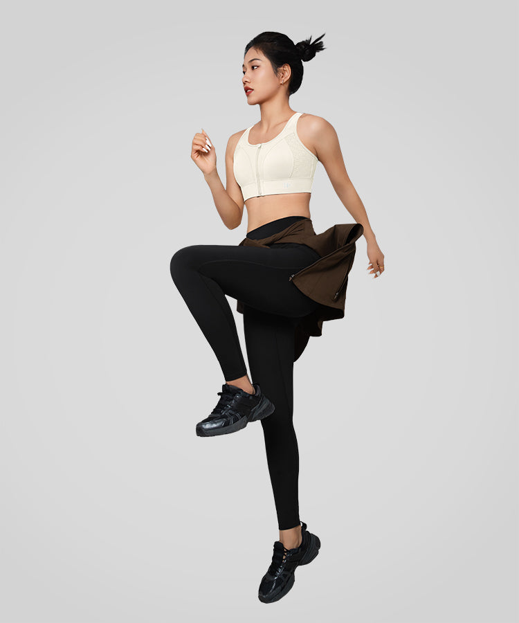 Sujetador deportivo acolchado y transpirable con empalme de malla Echo | Sujetador deportivo de alta sujeción para mujer