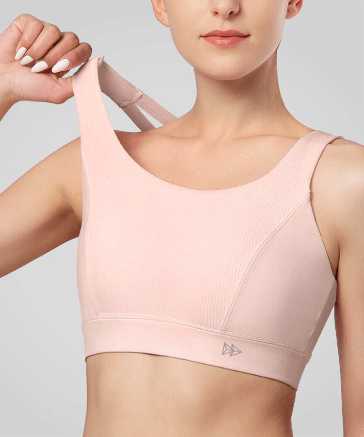 Shift Cross Dünner Gerippter Yoga-BH | Leicht stützender Sport-BH für Damen