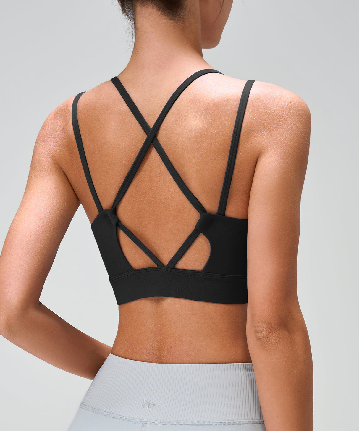 Sujetador de yoga con almohadillas fijas y espalda cruzada Anywhere | Sujetador deportivo de sujeción ligera para mujer