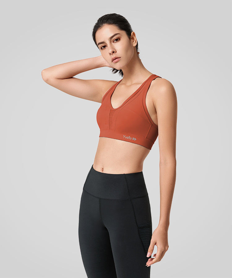 Power Cross Back Padded Running Bra | Women's High Support Sports Bra