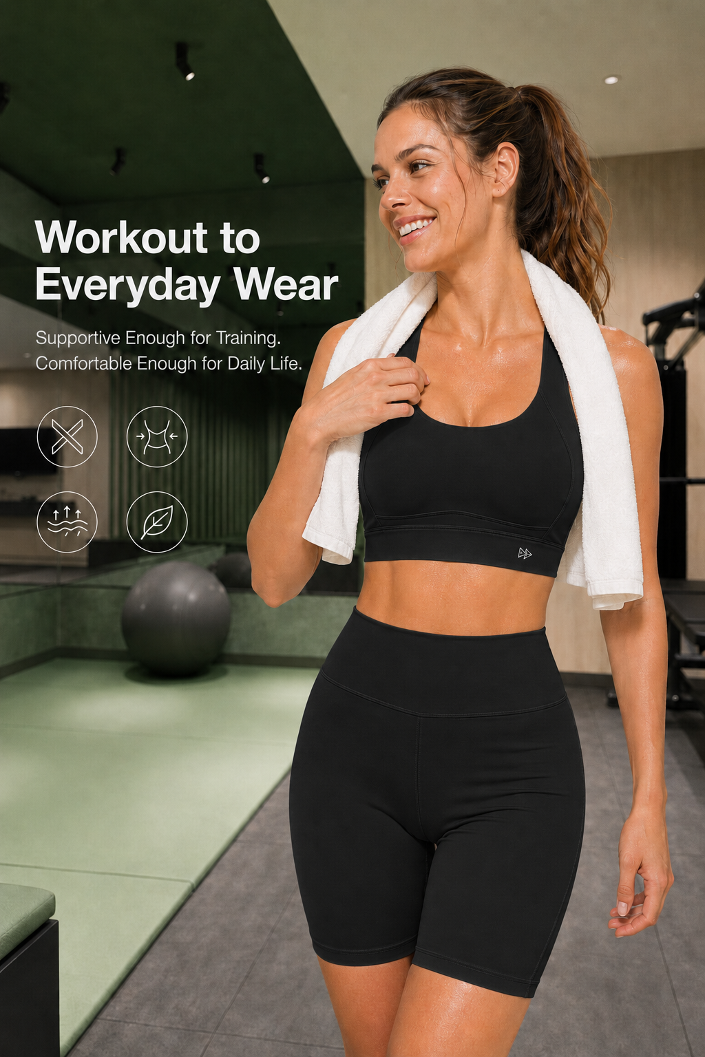 Echo™ Natural Shine Sporty Open-back Running Bra | Women's High Support Sports Bra