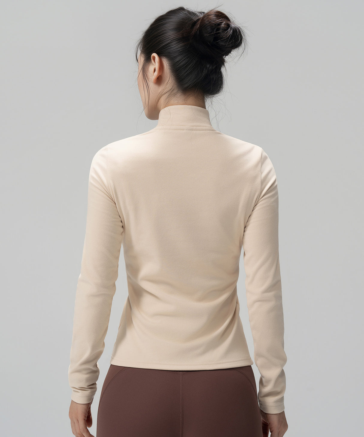 Anywhere Cozy Stretchig Mock Neck Långärmad T-shirt | Långärmad T-shirt för kvinnor