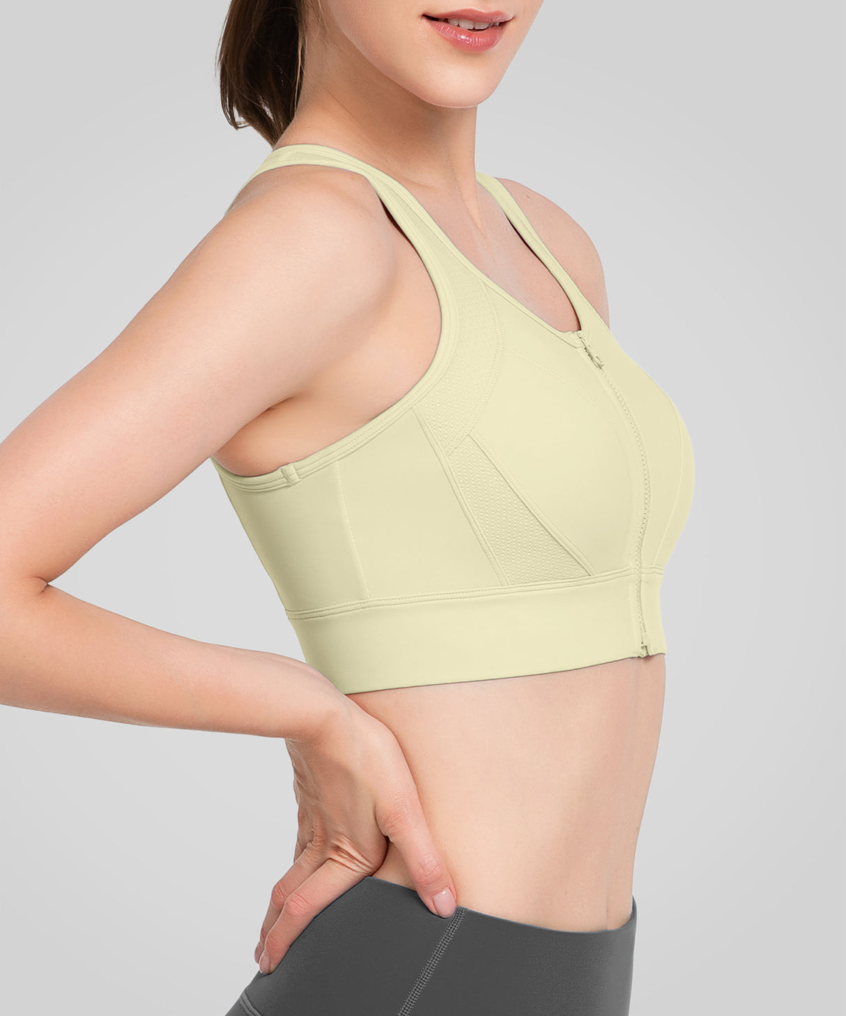 Echo Sport-BH aus Mesh mit Reißverschluss vorne und Wabenstruktur | Sport-BH mit starkem Halt für Damen Echo Sport-BH aus Mesh mit Reißverschluss vorne und Wabenstruktur | Sport-BH mit starkem Halt für Damen