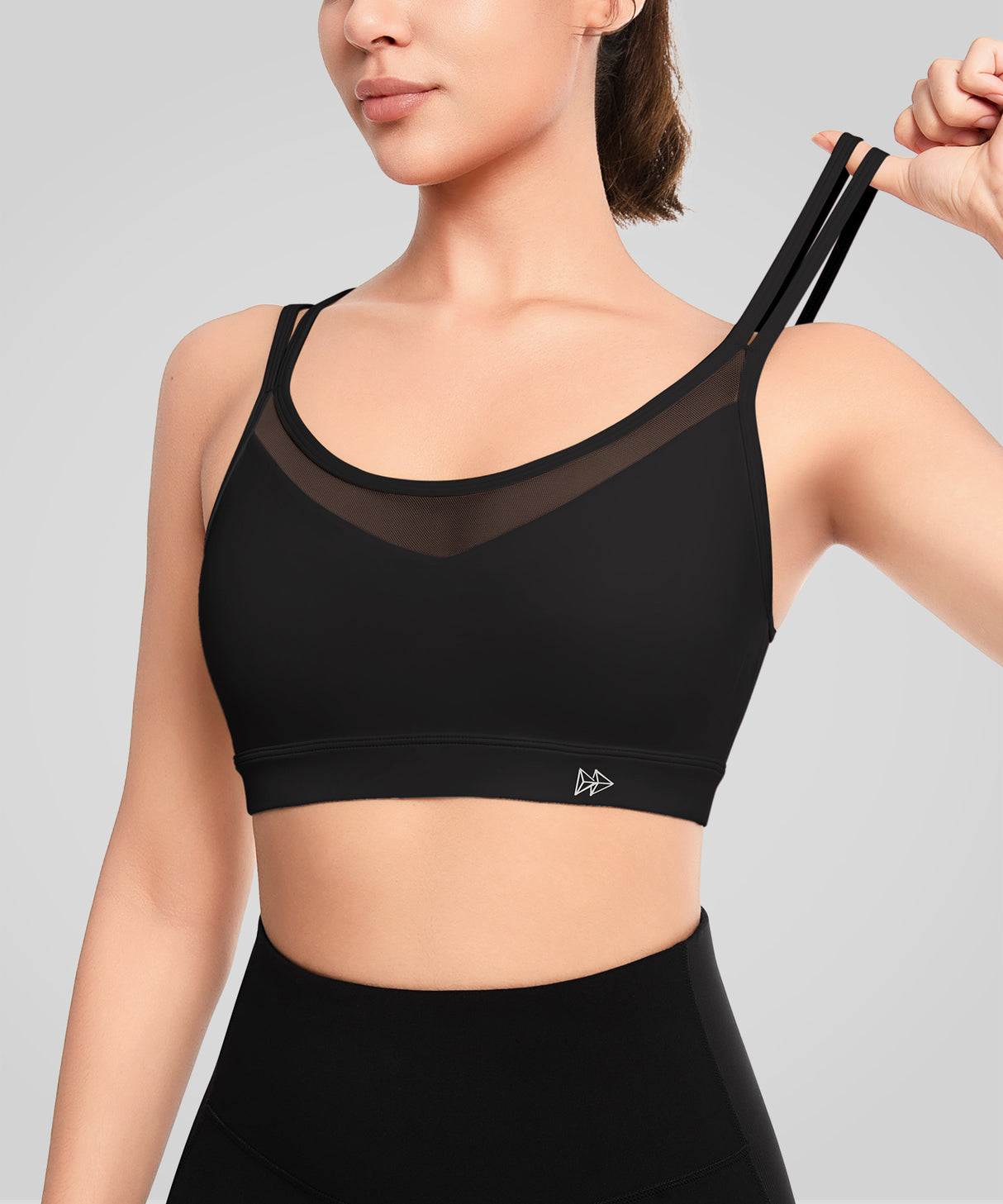 Shift Mesh Yoga-BH mit herausnehmbaren Polstern und doppelten Rückenträgern | Leicht stützender Sport-BH für Damen